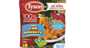 Tyson Recalls Nearly 30,000 Pounds of Dino Chicken Nuggets Due to Metal Contamination